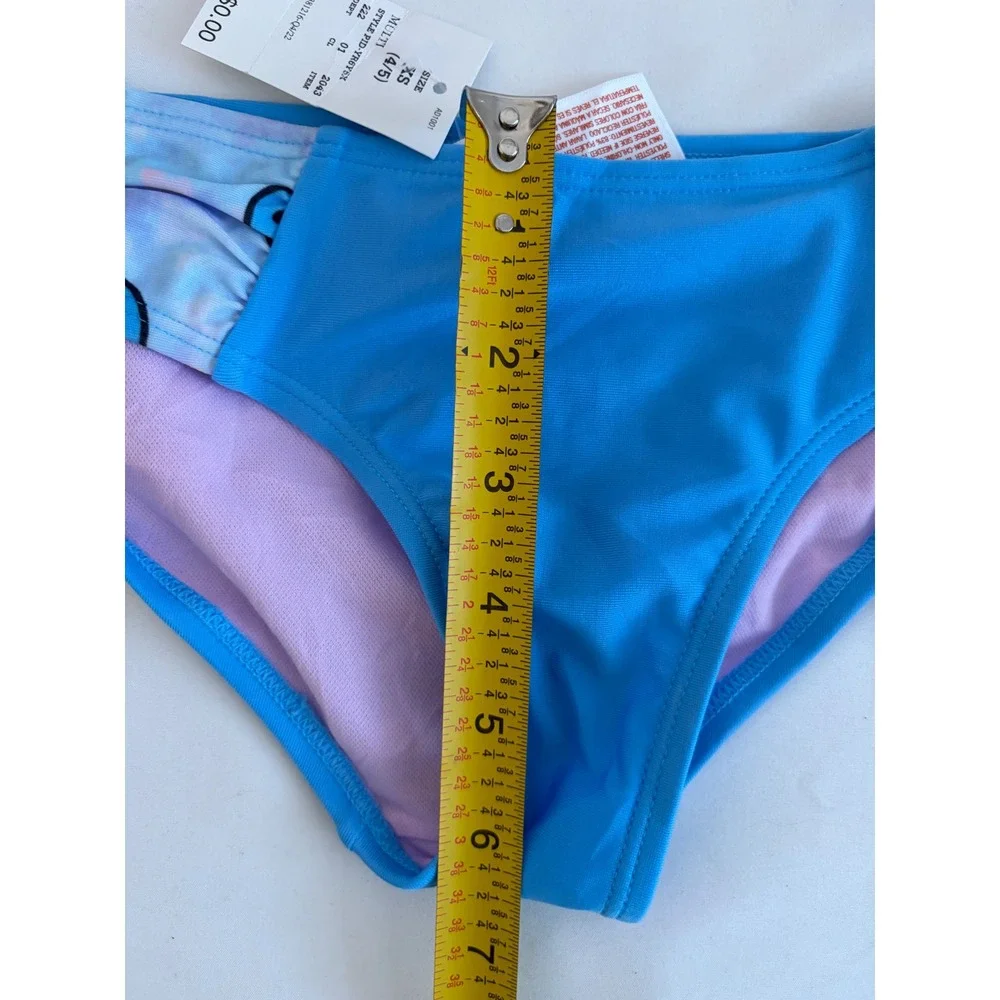 Cat & Jack Girls XS 4/5 Tie Dye Smiley Face Tankini Swimsuit Set Blue Pink NEW